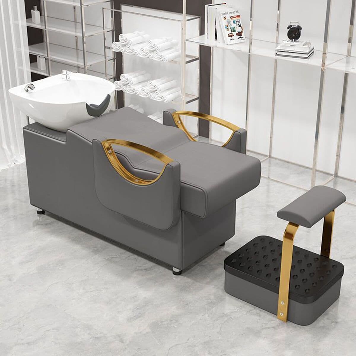 Профессиональная кушетка для салонов красоты с керамической раковиной, регулируемая, удобная, специальный стол для процедур...