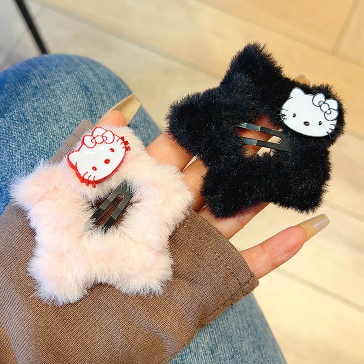 Японские милые кошки плюшевые звезды bb-заколки для волос