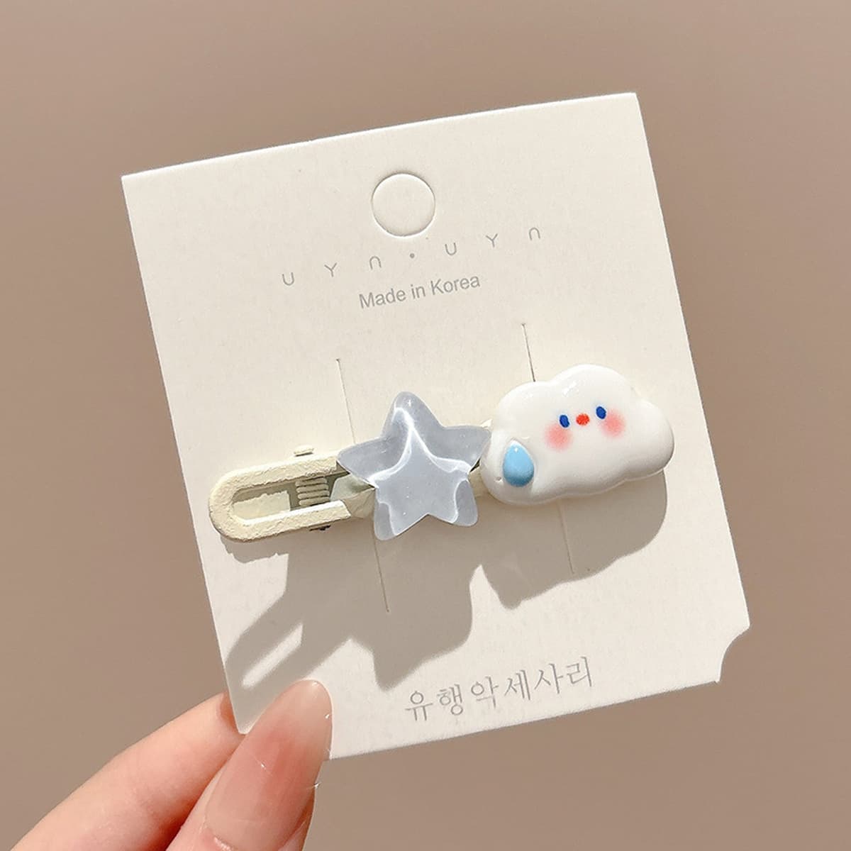 Милая кремовая заколка для волос с допамином, высококачественная заколка для челки, стильная заколка для студенческой челки,...