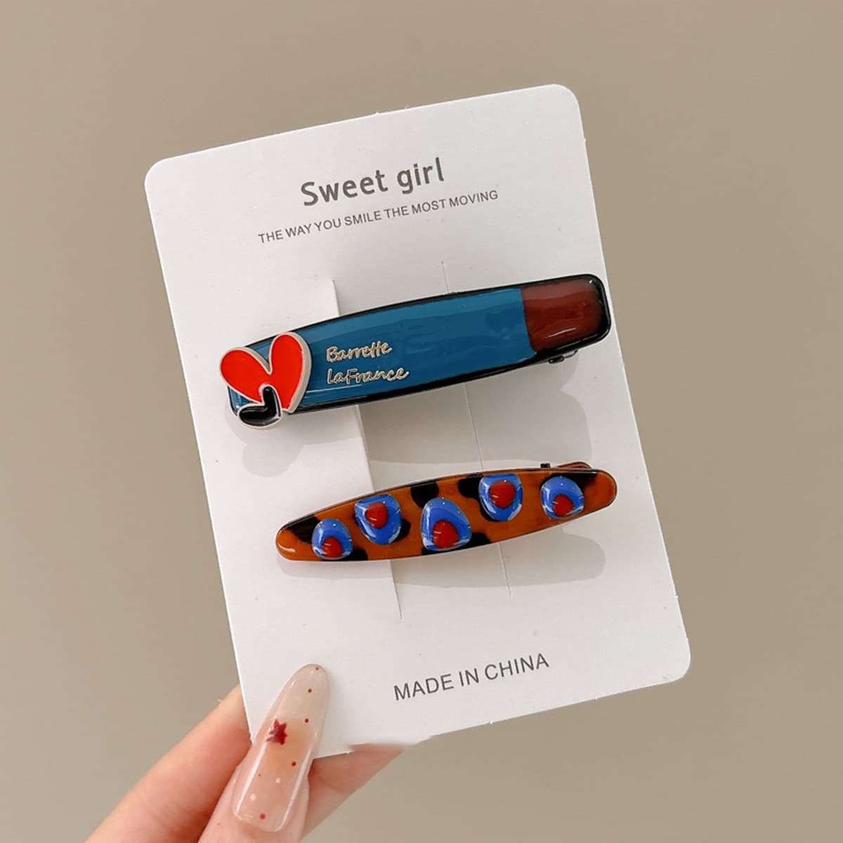 Милая кремовая заколка для волос с допамином, высококачественная заколка для челки, стильная заколка для студенческой челки,...