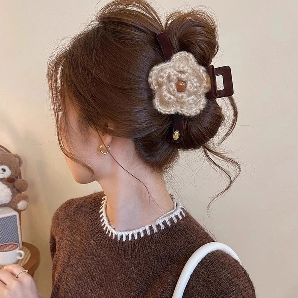 Заколка для волос в клетку, новая модель 2025 года, элитный стиль для затылка, высококачественная заколка-«жабромер»,...