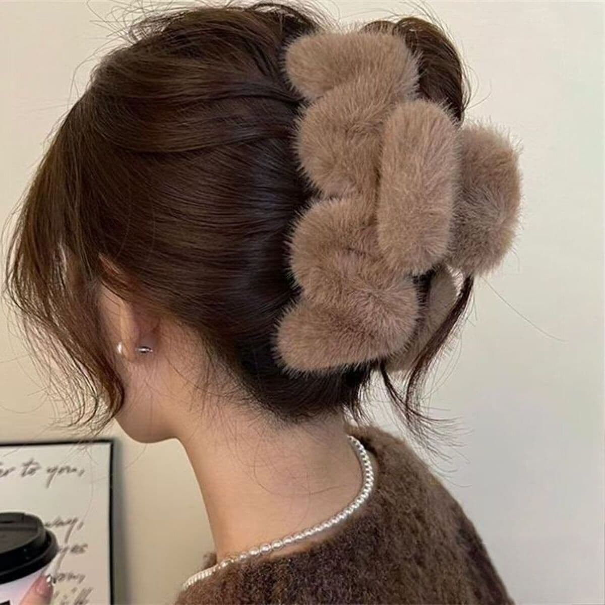 Заколка для волос в клетку, новая модель 2025 года, элитный стиль для затылка, высококачественная заколка-«жабромер»,...