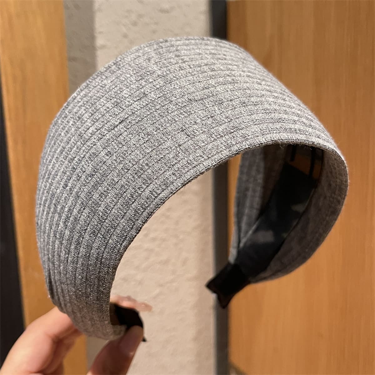 Корейский трикотажный ямный широкий обруч для волос с высоким значением лица расширен ретро сплошной цвет высокого черепа