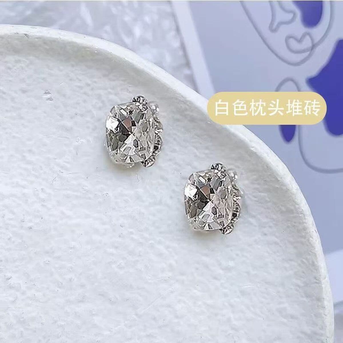 Стразы для нейл-арта, сверкающие украшения, имитирующие бриллианты, прозрачные белые квадратные кристаллы «ледяное сахарное...