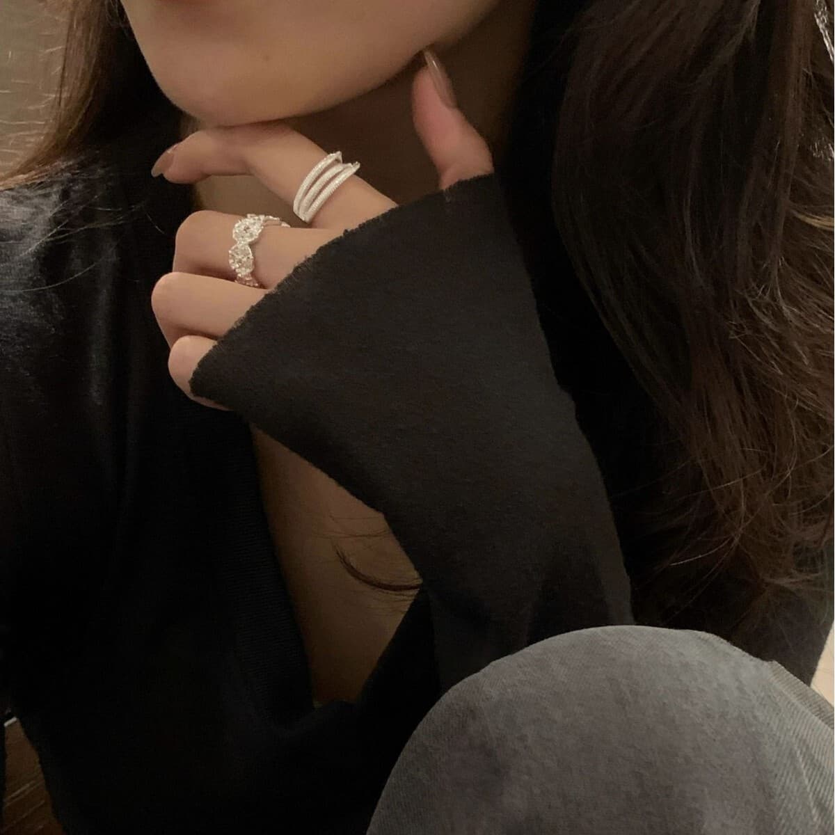 Ретро многослойное обмоточное кольцо с цветами текстуры кольцо женское тяжелое кольцо с высокой текстурой