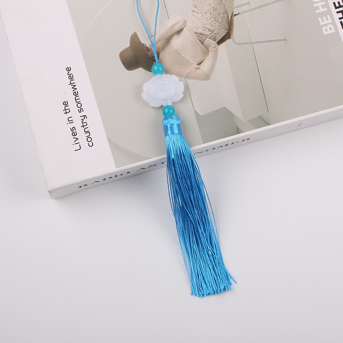 Двусторонний белый нефрит Лотос кисточкой уха Kunlun вентилятор Висячие уши Cheongsam платье Хань прессованный перерыв...