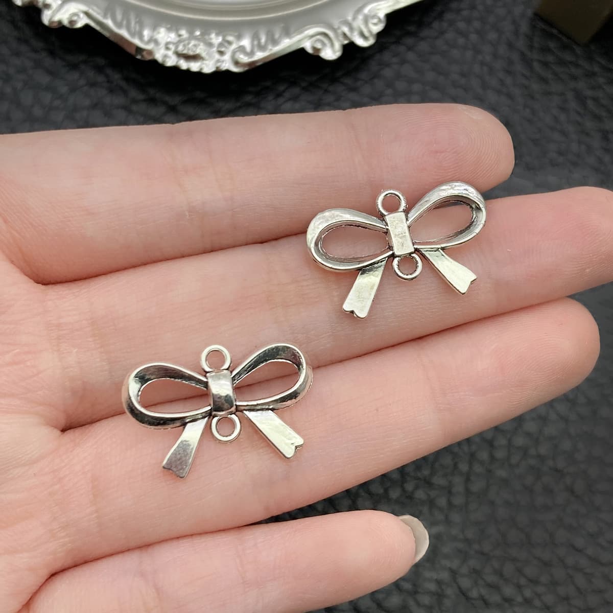 10 бант diy сплав ажурный милый кулон шарм ручной работы ожерелье браслет серьги аксессуары