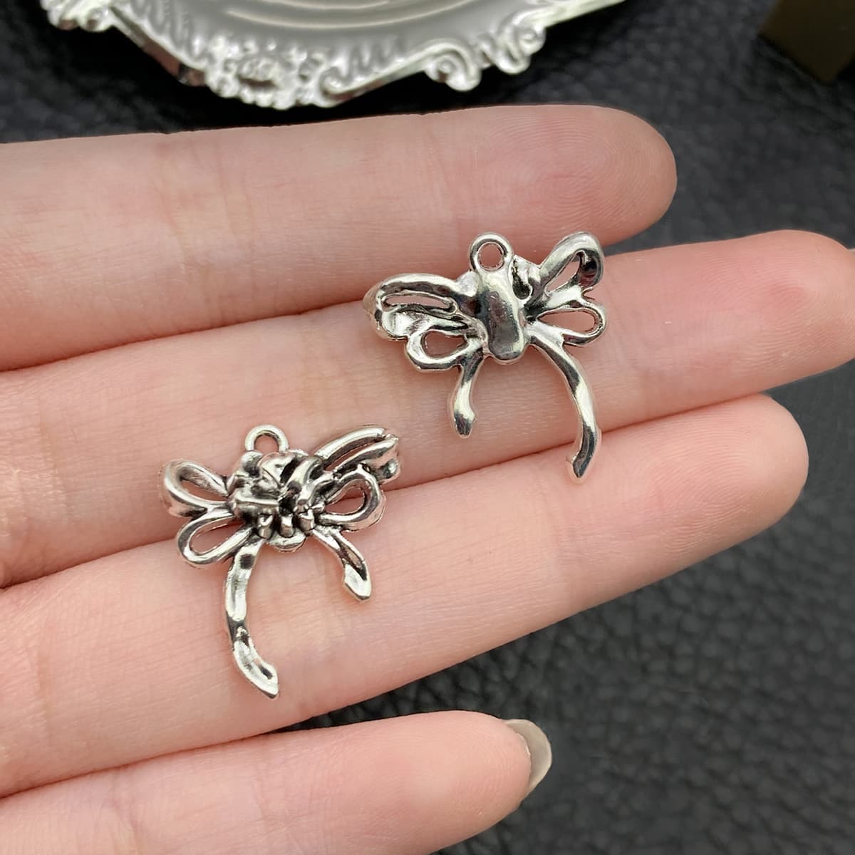 10 бант diy сплав ажурный милый кулон шарм ручной работы ожерелье браслет серьги аксессуары