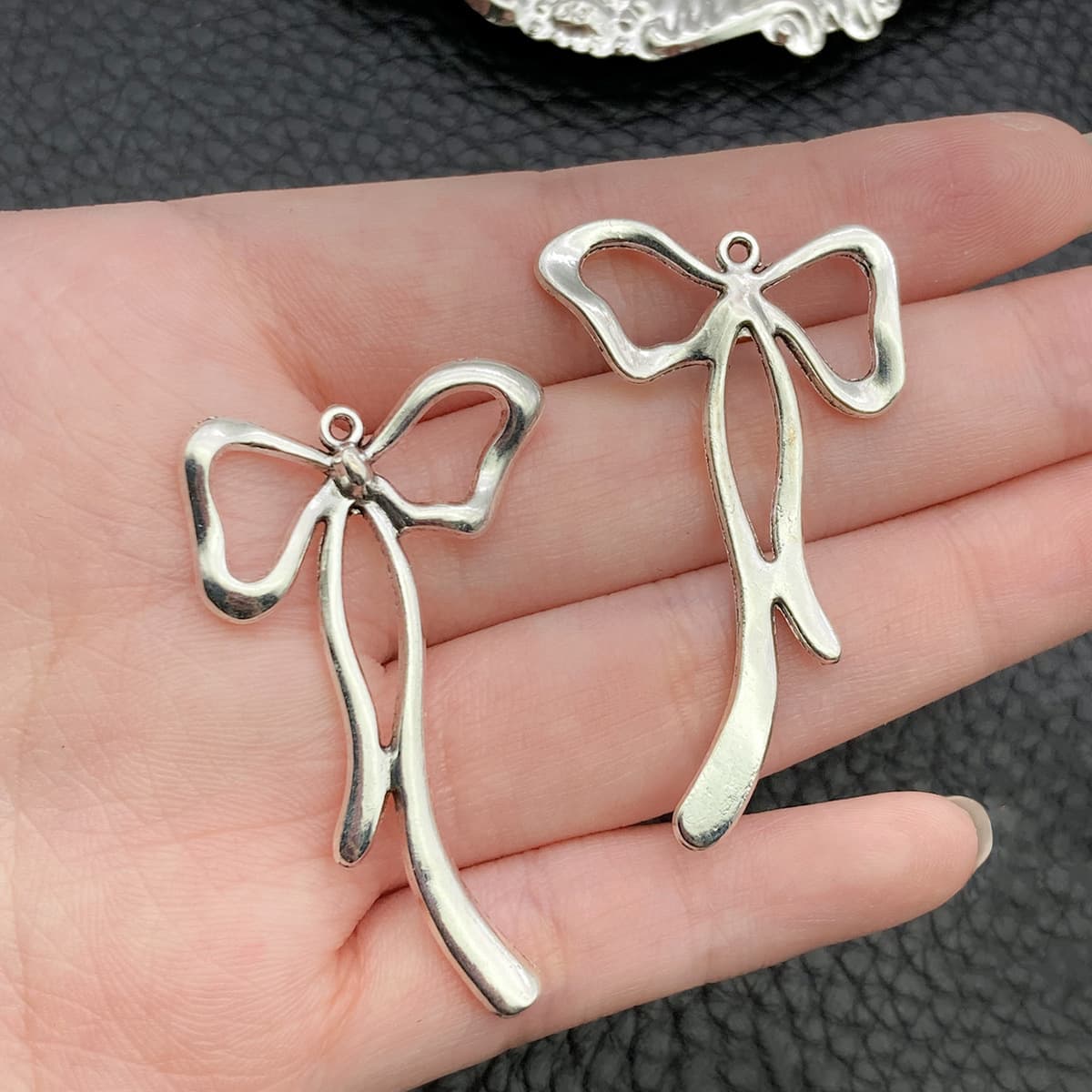 10 бант diy сплав ажурный милый кулон шарм ручной работы ожерелье браслет серьги аксессуары