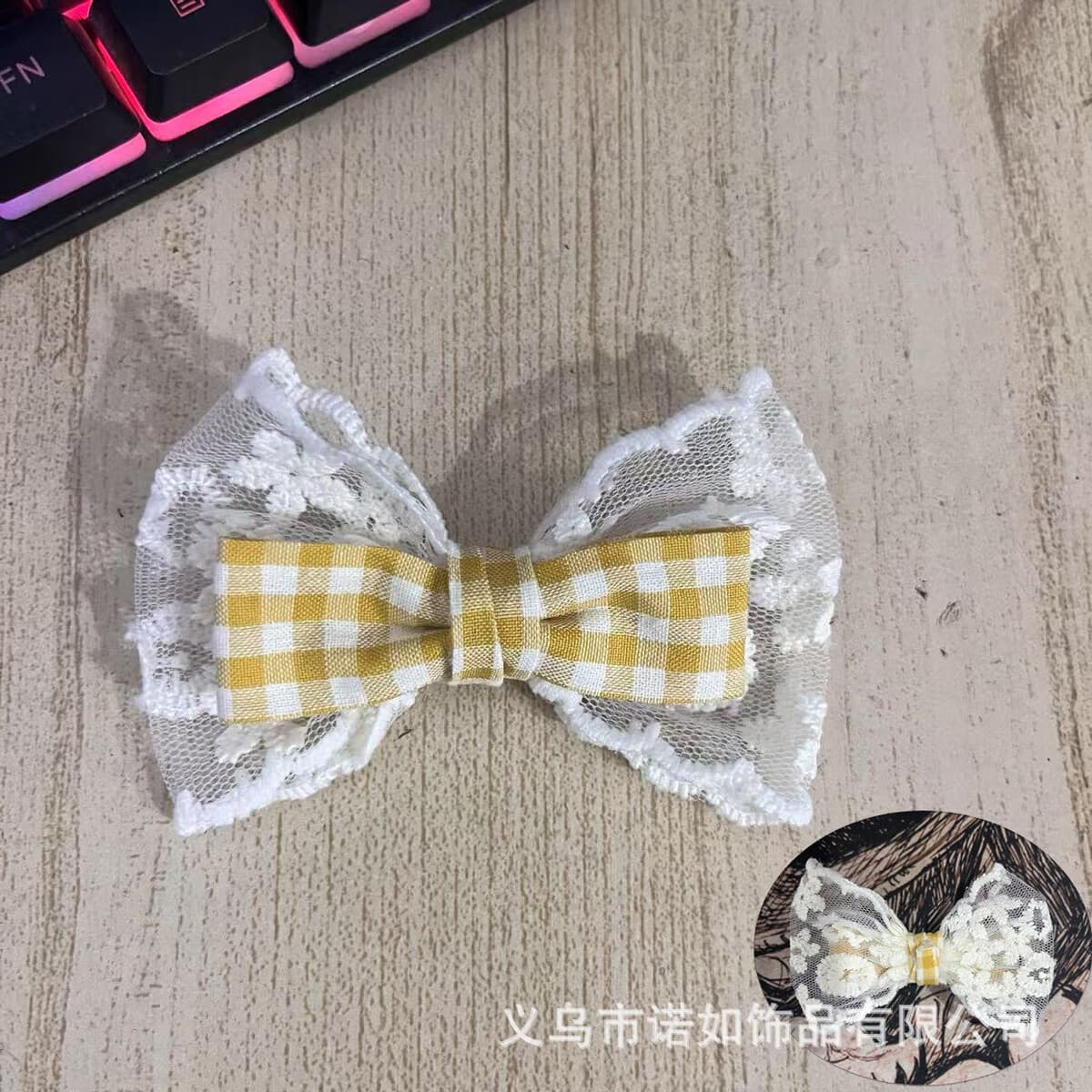 Аксессуары из кружевной клетчатой ткани своими руками, аксессуары с кружевным бантом, чехол для мобильного телефона, обувь,...