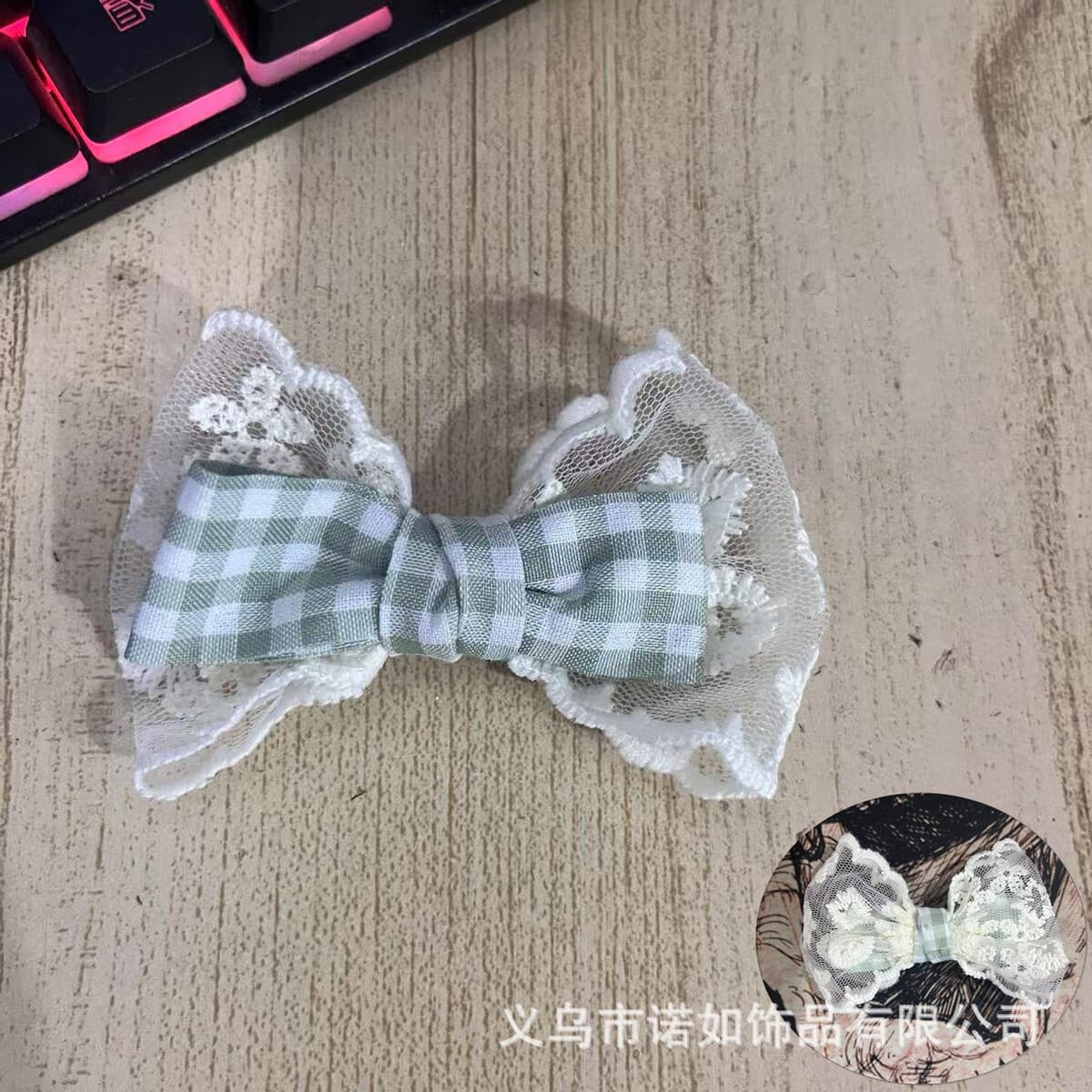 Аксессуары из кружевной клетчатой ткани своими руками, аксессуары с кружевным бантом, чехол для мобильного телефона, обувь,...