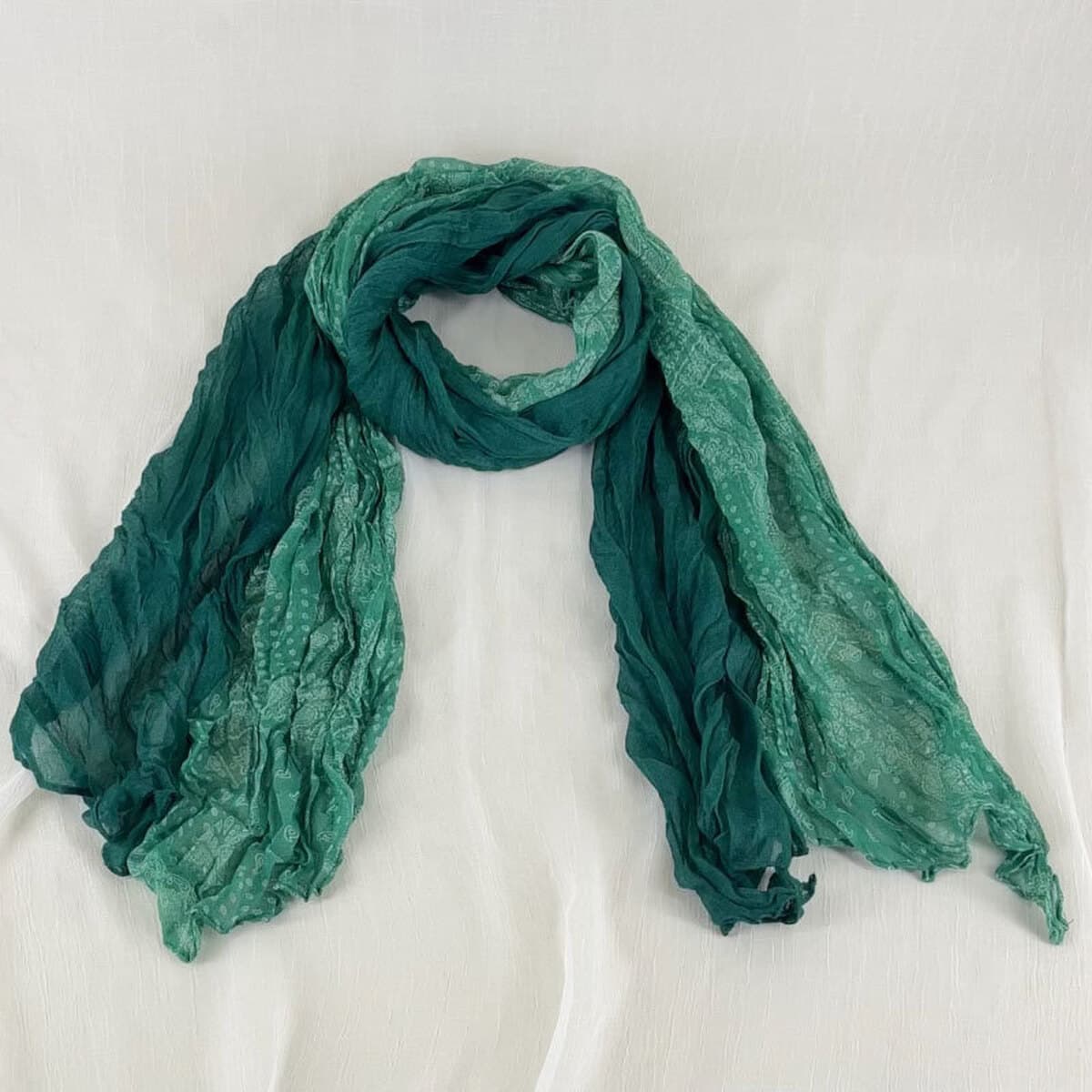 Внешняя торговля Весенний и Осенний отдел Литературный шарф Женский дикий складчатый сплошной цветок кешью, сшитый тонкий...