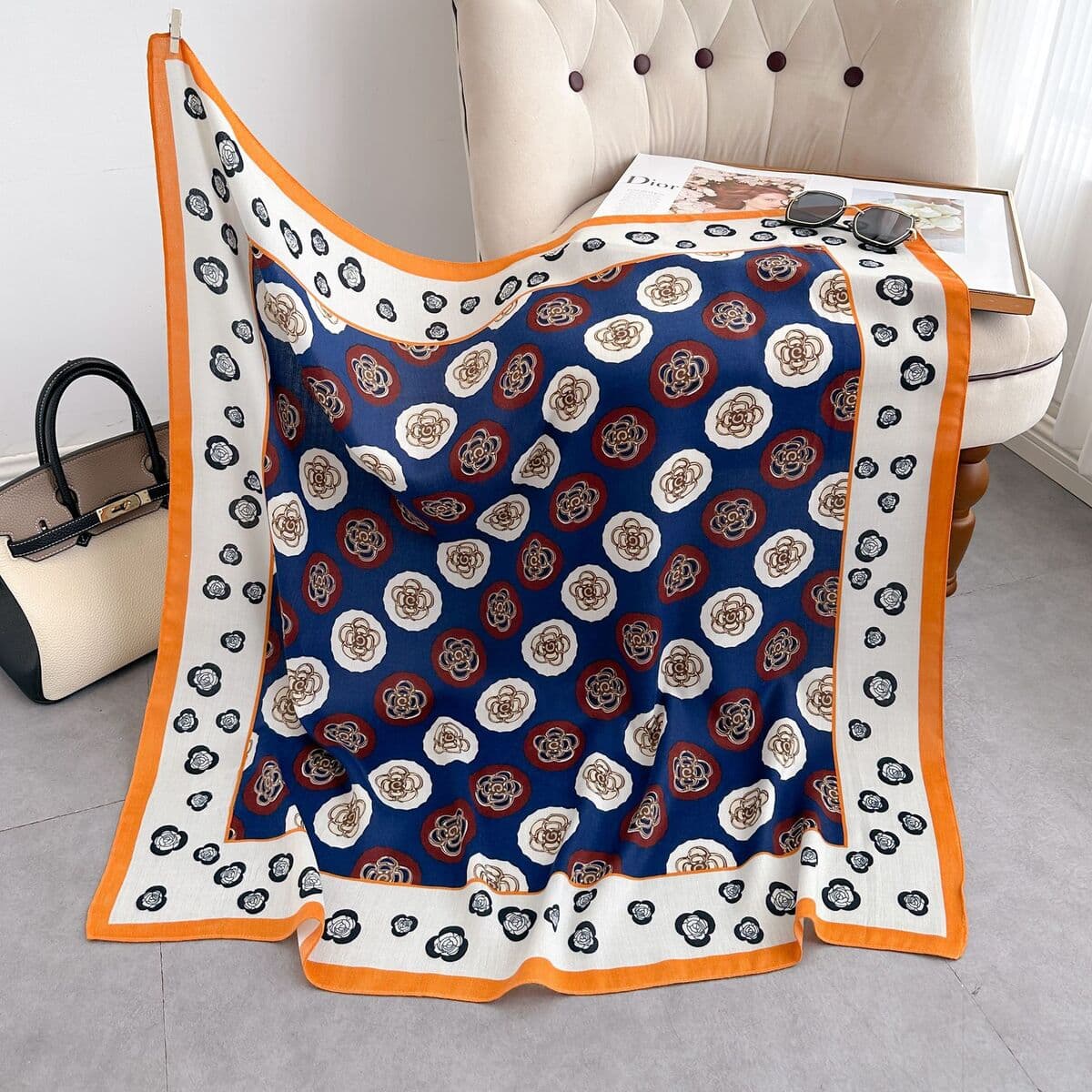 Анти-бархатный хлопчатобумажный принт модный дикий 90 квадратный шарф многофункциональный шарф с рубашкой модный шарф галстук