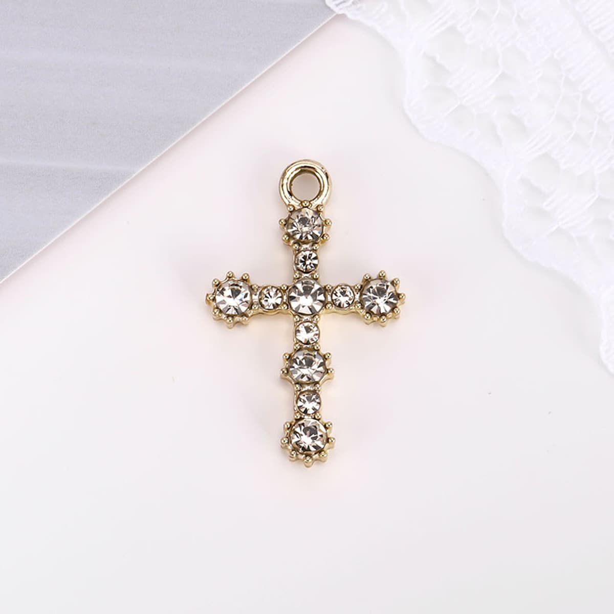 Крестообразные религиозные аксессуары, кулон, простой модный дизайн, кулон из алмазного сплава, ювелирные изделия своими...