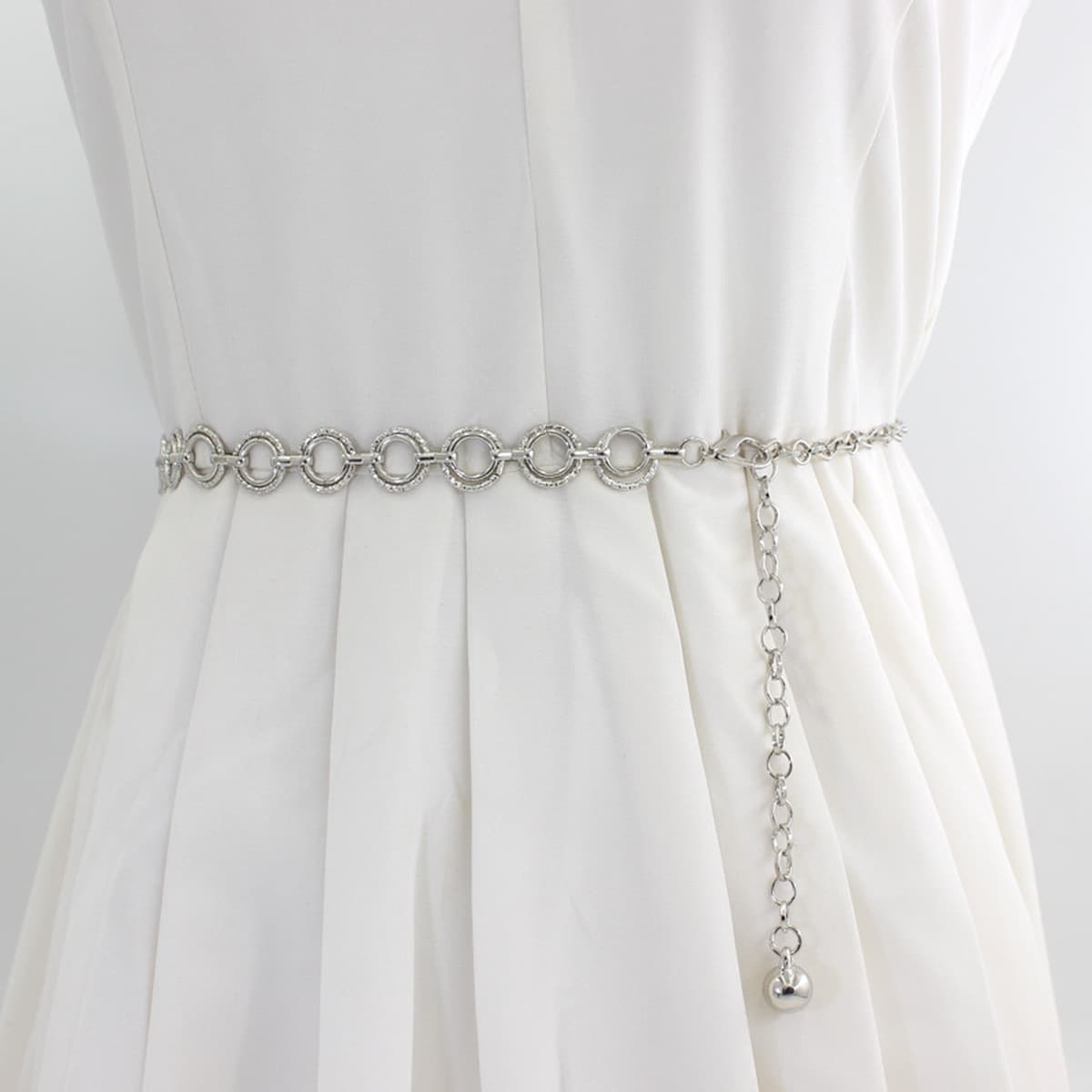 Женская юбка с диким кольцом металлическая цепочка на талии корейские украшения костюм платье тонкий пояс Регулируемый...
