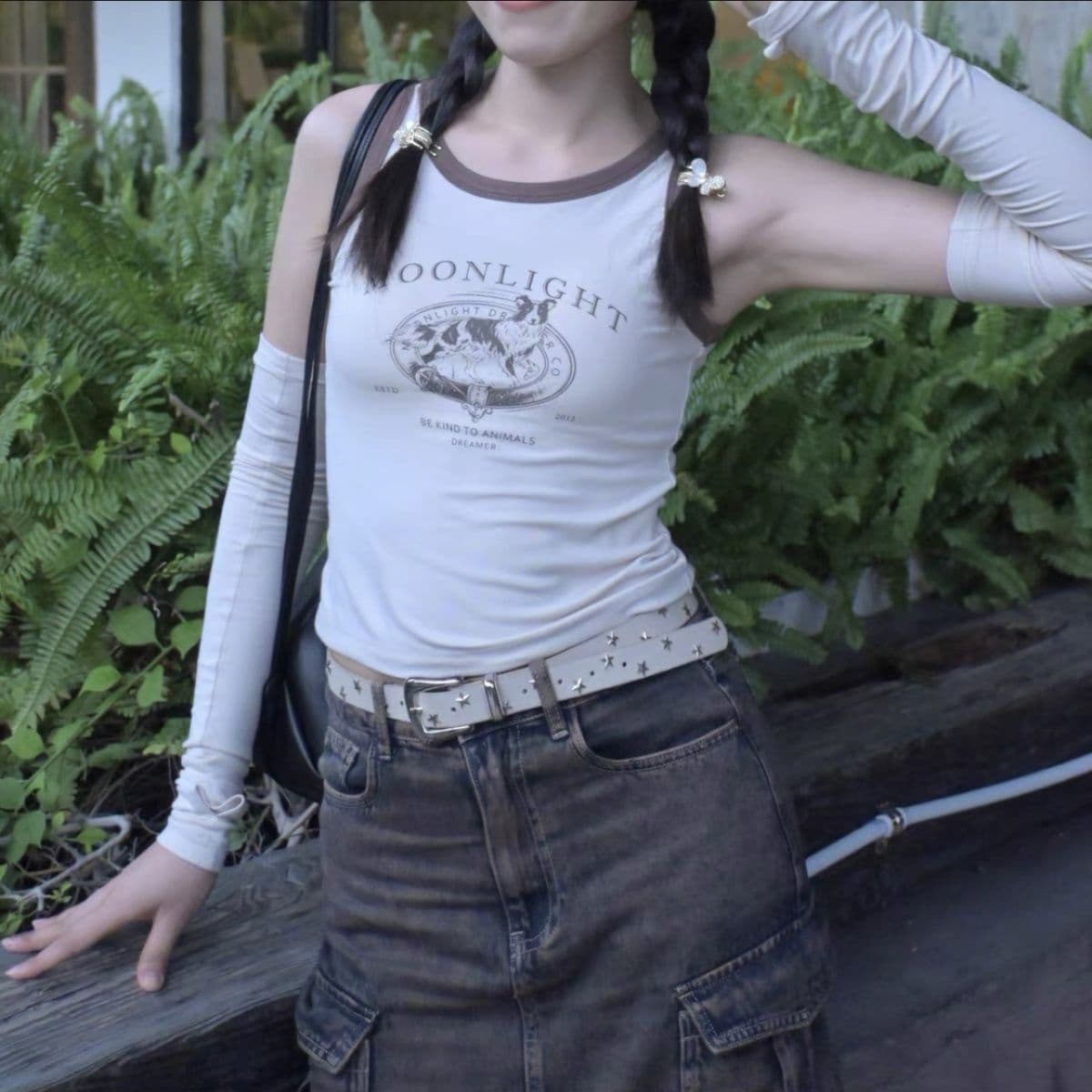 Ремень со звездами в стиле панк с заклепками Женские аксессуары джинсы дизайн смысл ниша Y2K горячие девушки Пятиконечная...