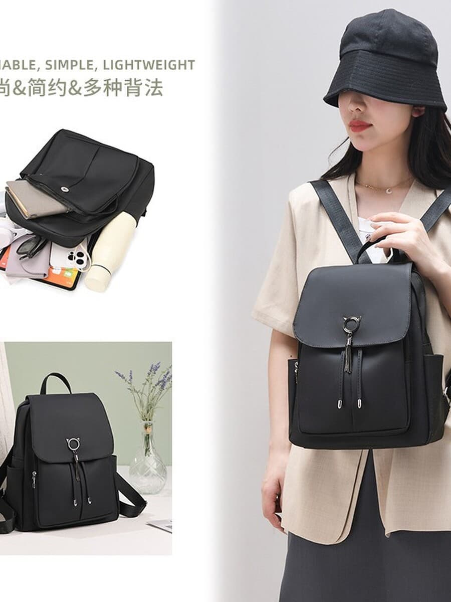 Рюкзак школьный 2025 новый большой вместимости милый для поездок универсальный с подвеской в виде кота