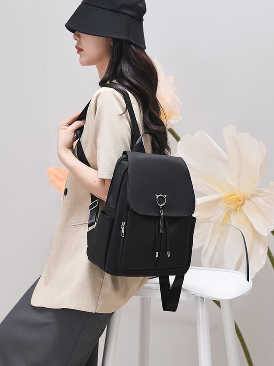 Рюкзак школьный 2025 новый большой вместимости милый для поездок универсальный с подвеской в виде кота