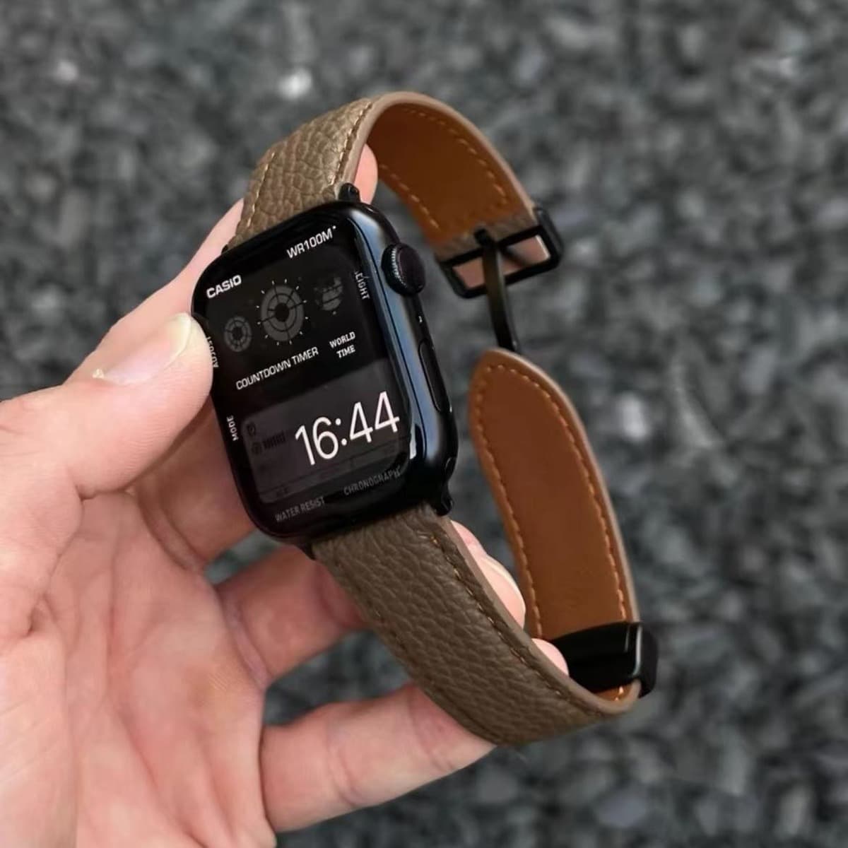 Для Apple Watch AppleWatch456iwatch78910se Личи кожаный магнитный отсосной ремень