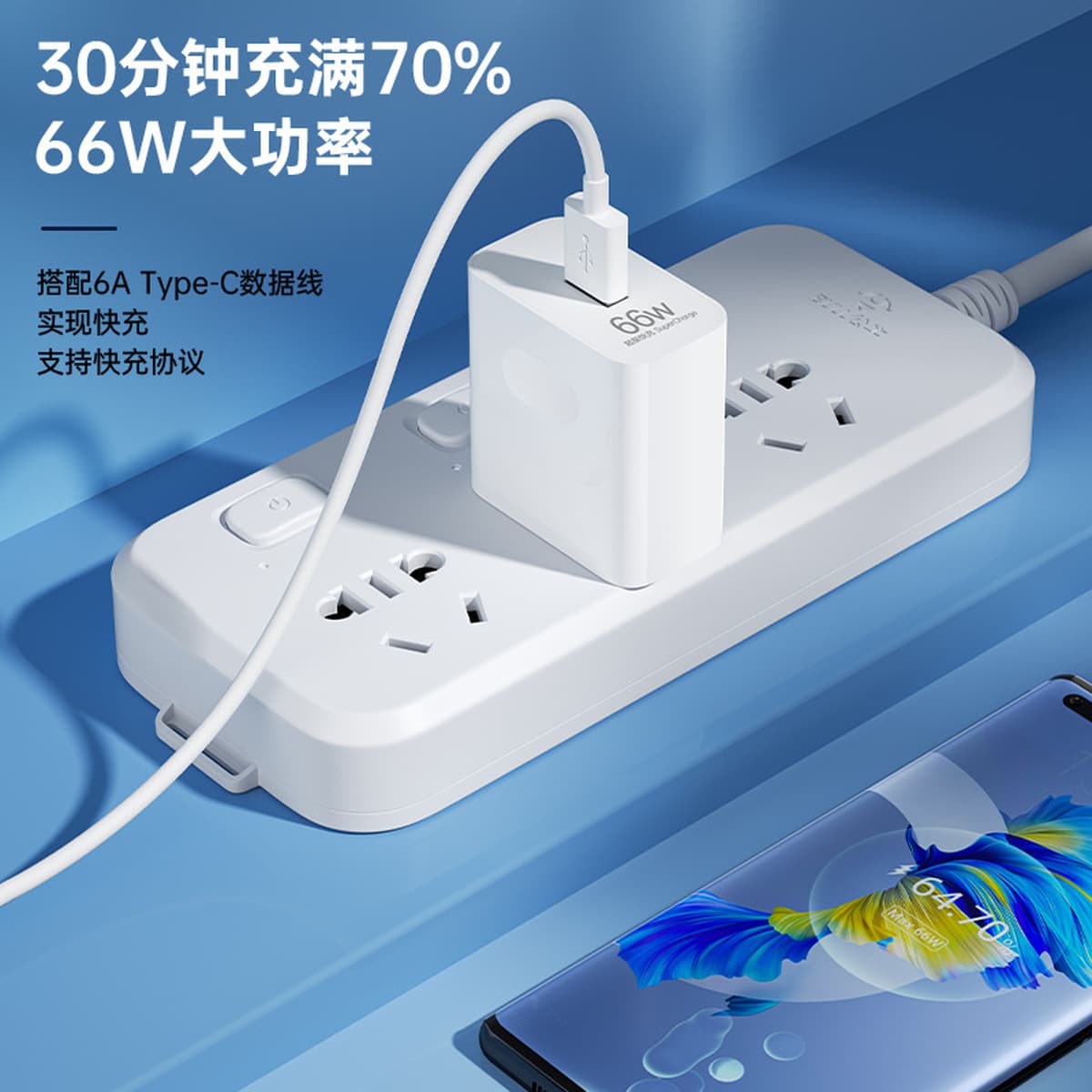 Применимо Huawei 66W Super Quick Зарядное устройство Honor Мобильный телефон Зарядная головка Кабель данных Набор оптовых...