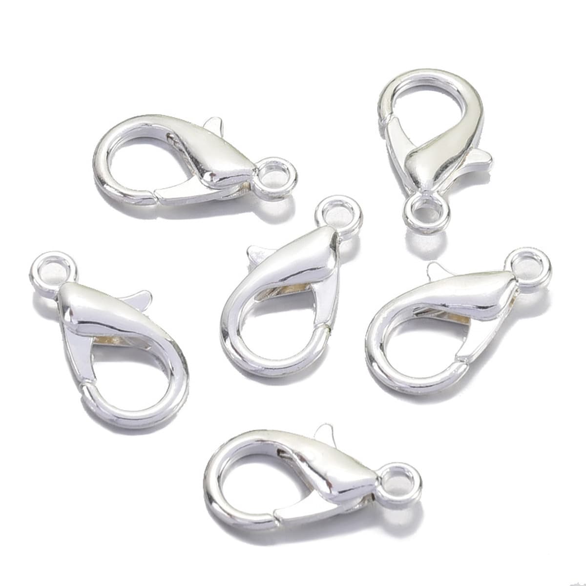 Цветоустойчивая гальванизированная застежка-карабин из цинкового сплава для ювелирных изделий, фурнитура для рукоделия,...