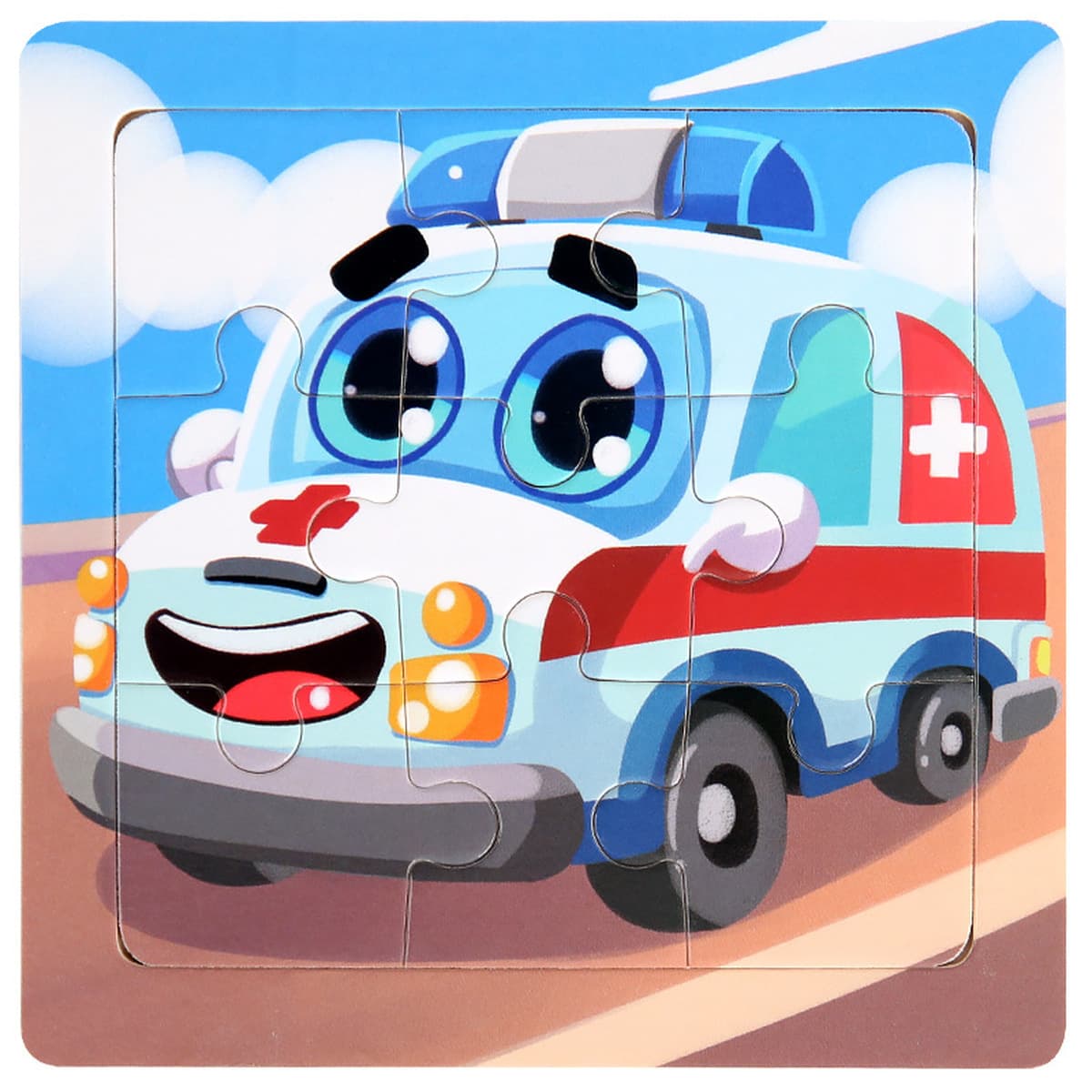 9 штук деревянных мультфильмов животных плоская головоломка детский сад ребенок мальчик девочка раннего образования