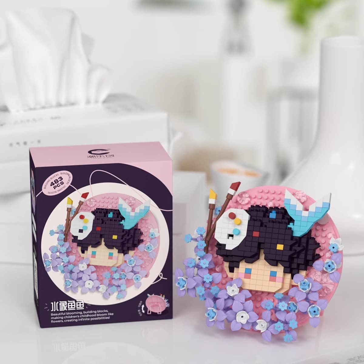 Совместимость с Lego Bar Bar Band Band Band Детская развивающая игрушка Лев Акула Ша Голова Оперная кукла слепая коробка