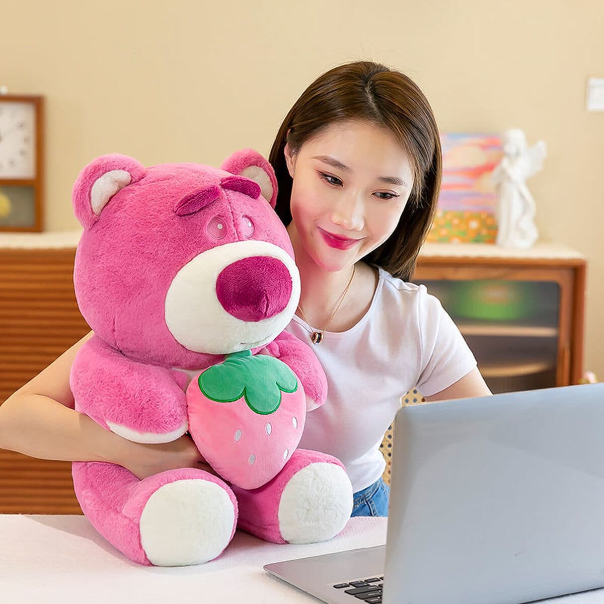 Милый клубничный медведь плюшевая игрушка кукла детская кукла производители оптом 8 дюймов бутик захватить куклу подарок...