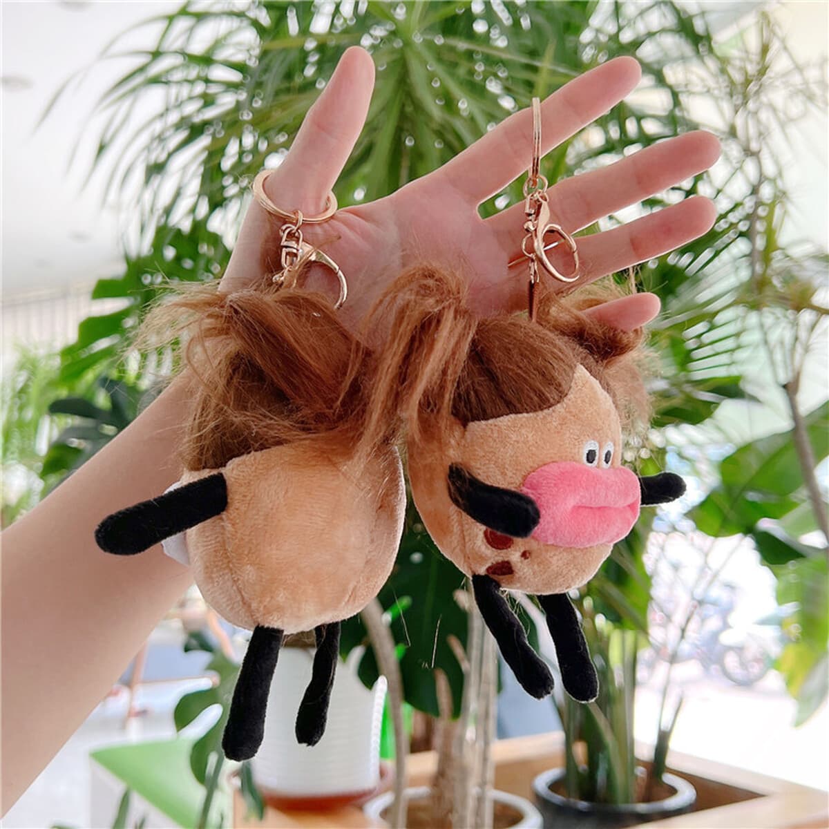 Взрывная сеть красная жареная картошка кукла кукла маленькая колбаса брелок плюшевая кукла игрушка школьный портфель