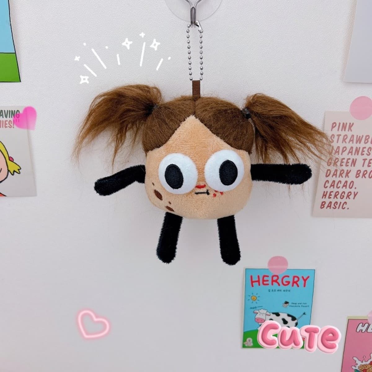 Взрывная сеть красная жареная картошка кукла кукла маленькая колбаса брелок плюшевая кукла игрушка школьный портфель