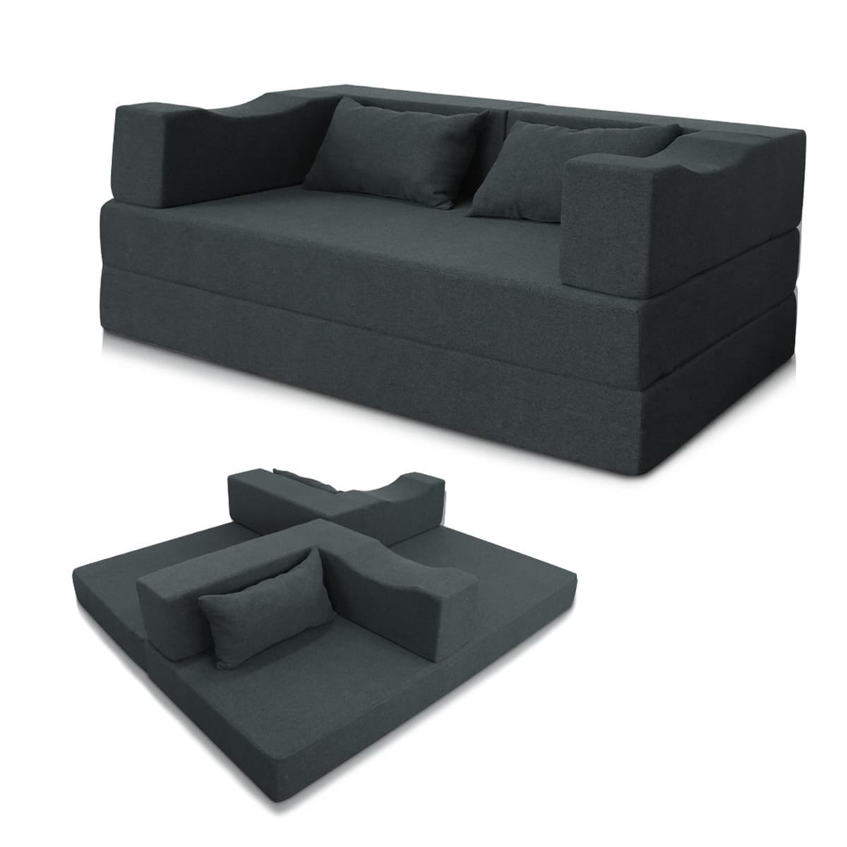 Складной бескаркасный диван-кровать Amazon в стиле минимализма для гостиной и спальни, тканевый, с губчатым наполнителем,...