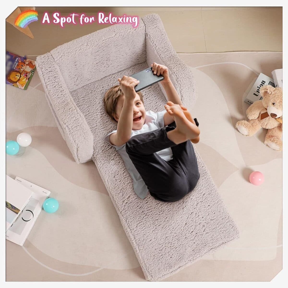 Amazon производитель оптом для детей ягненка складной диван детский шезлонг съемный трансграничный завод оптовая продажа