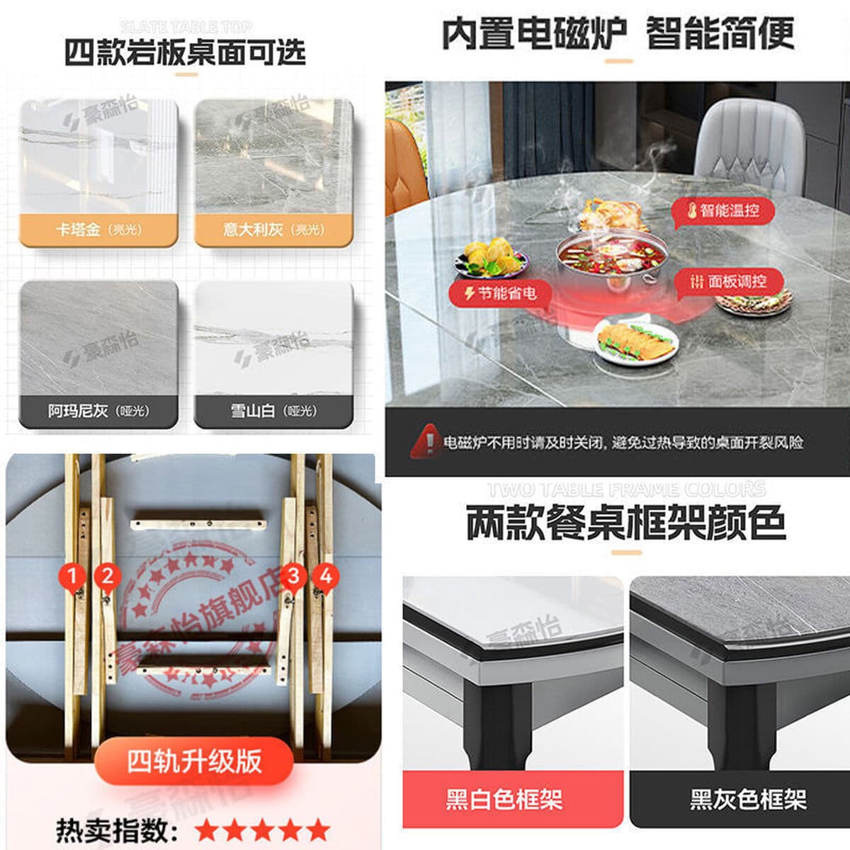 Обеденный стол, домашний высококачественный обеденный стол из сланца, круглый стол, обеденный стол и стулья из массива...