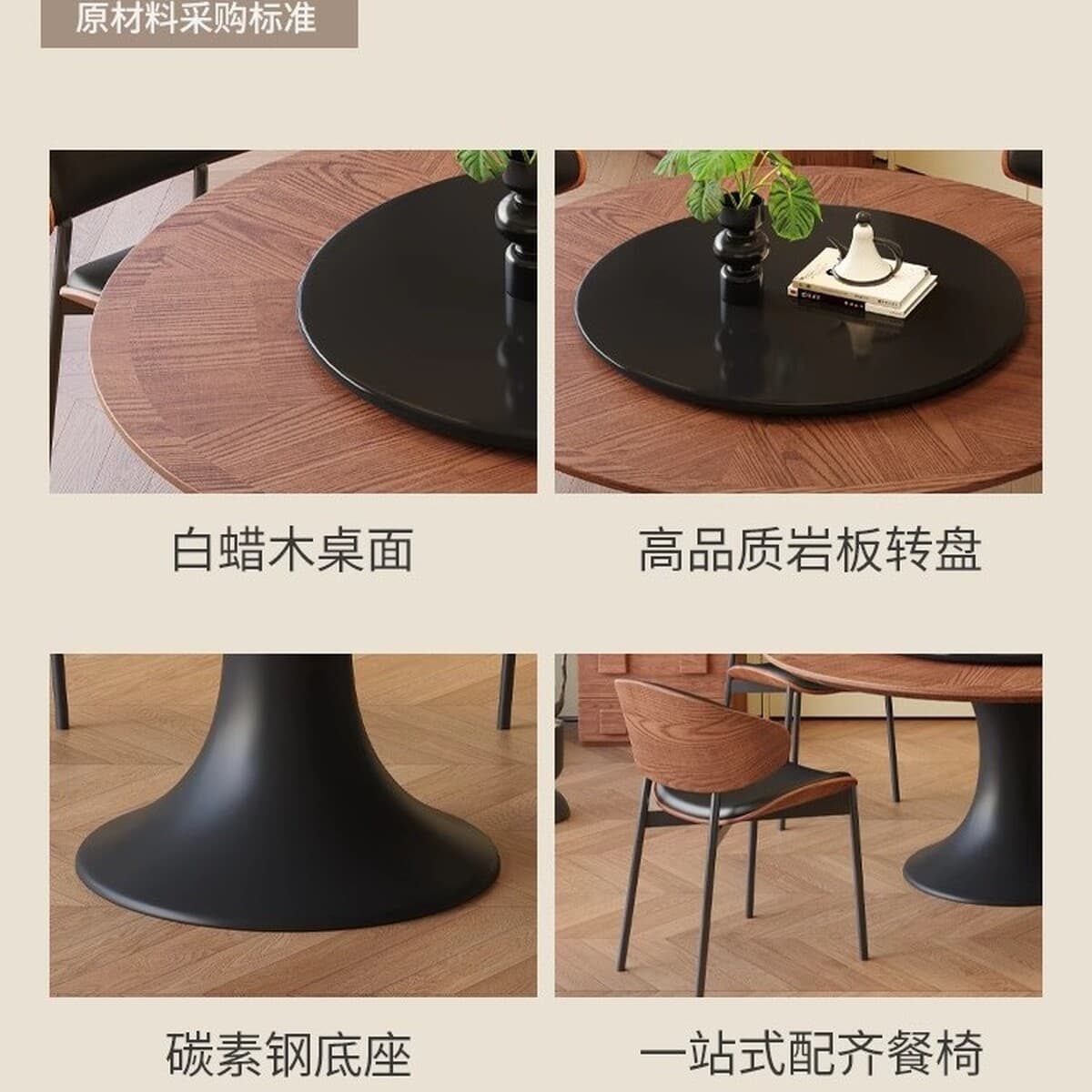 Круглый обеденный стол из цельного дерева во французском стиле середины века, 1.4m г., американский ретро-стол с маленькой...