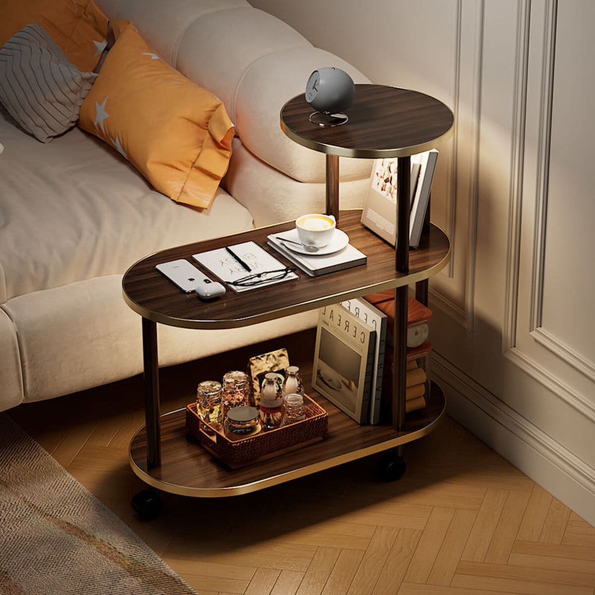 Приставной столик из массива дерева для гостиной, дома, небольшой столик, журнальный столик, передвижной диван, боковой...