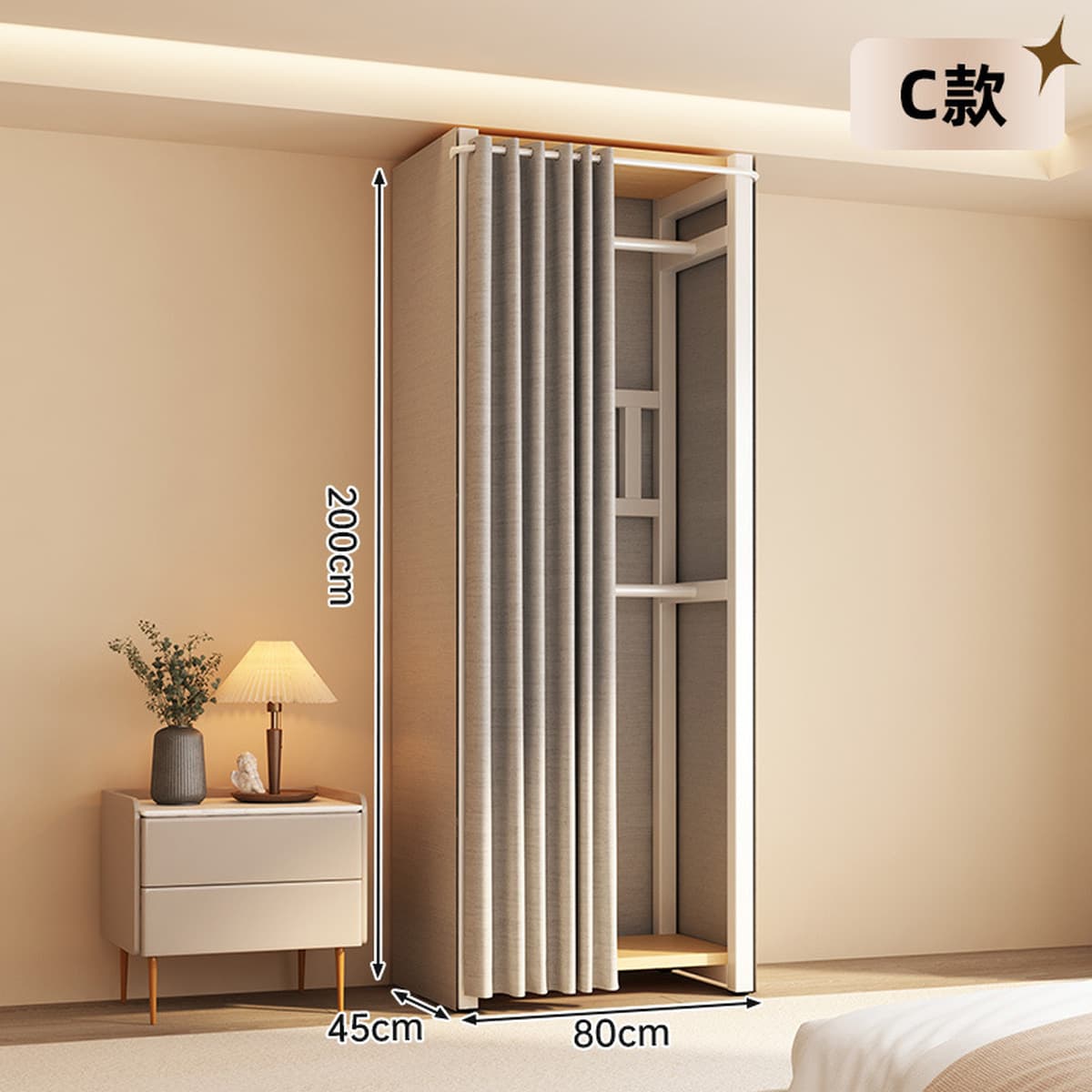 Открытый шкаф для дома, спальни, металлический каркас, гардеробная, стальной шкаф, новая горячая модель 2025 года для...