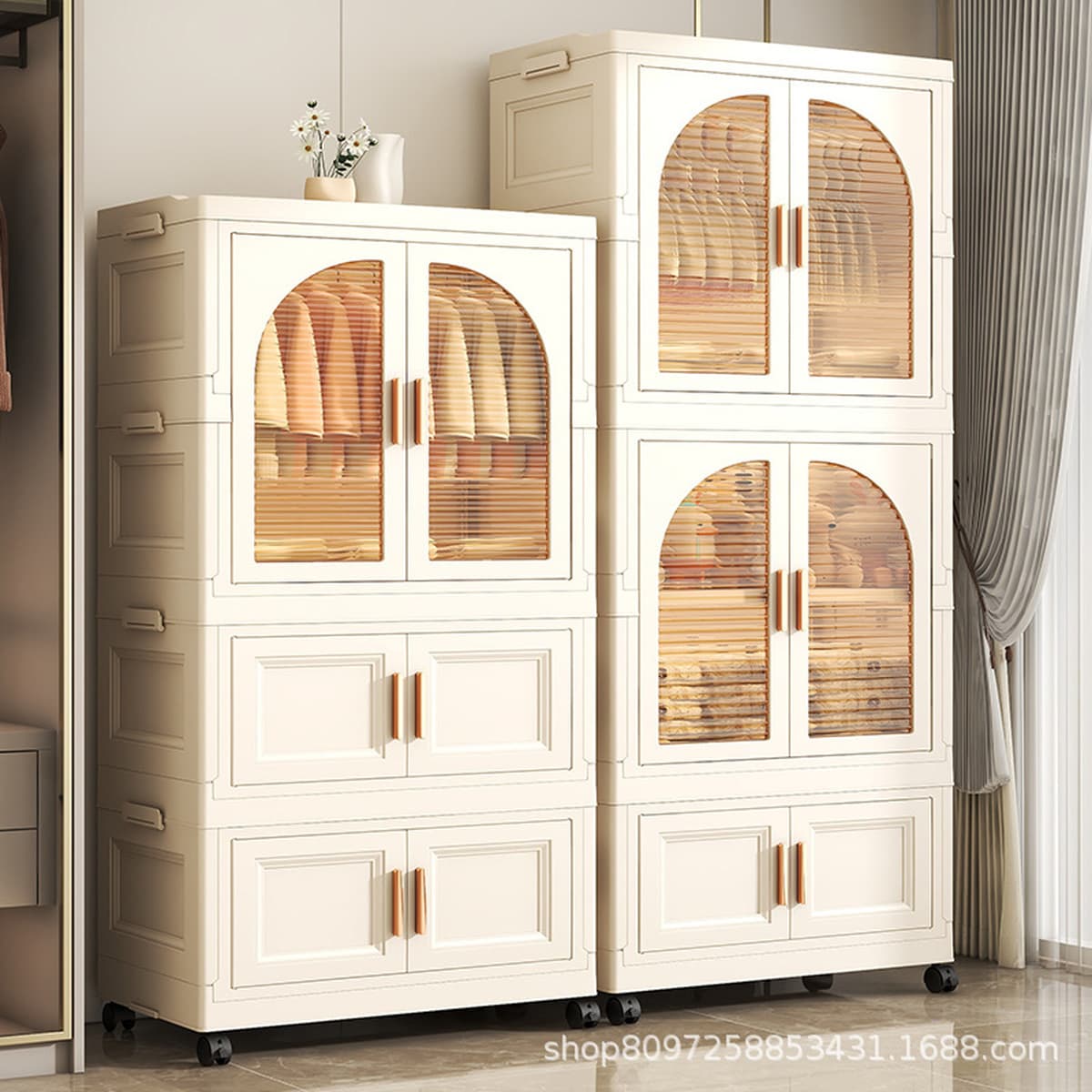 Шкаф для хранения без установки детский гардероб Простой пластиковый органайзер детская одежда закуски игрушки складной...