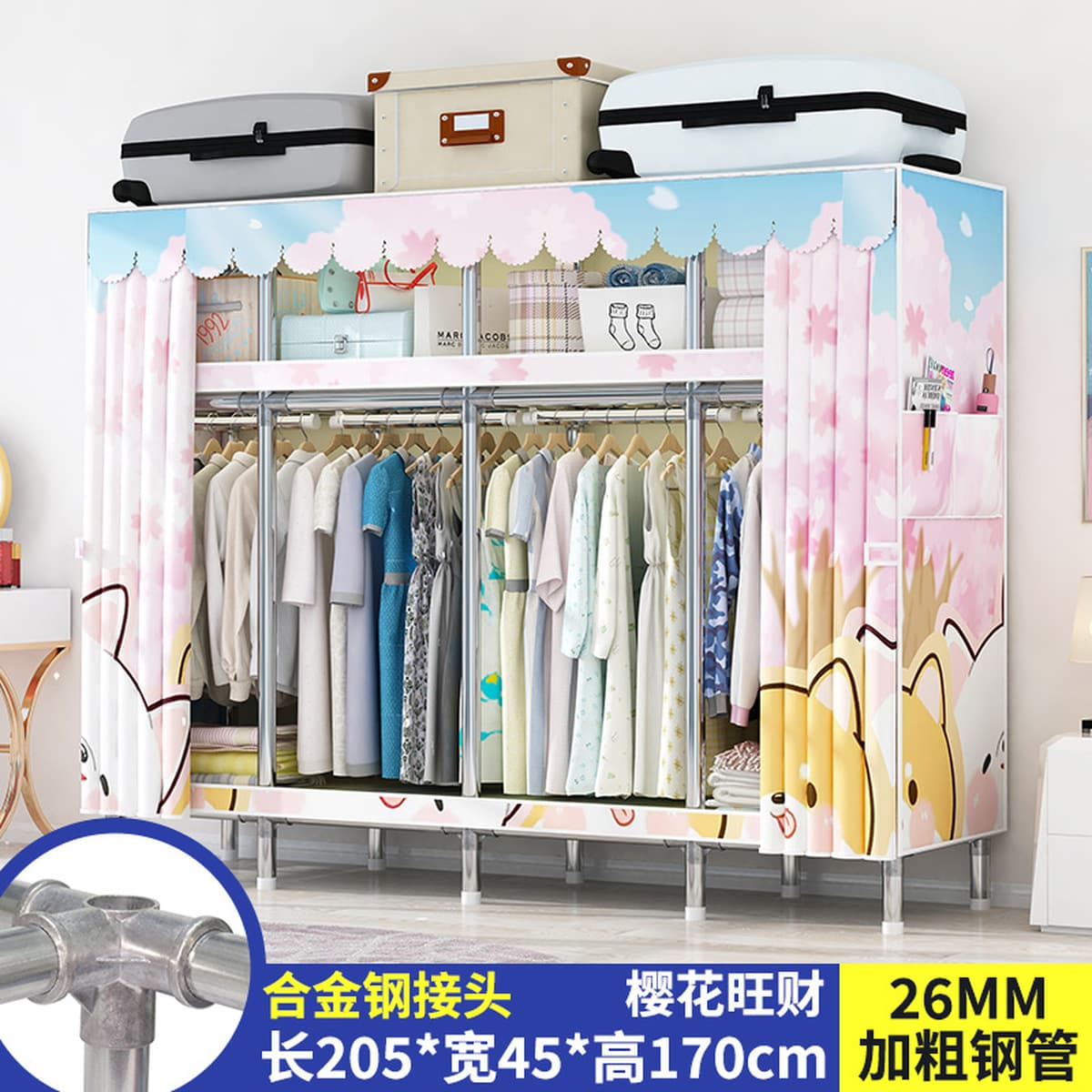 Современный простой толстый и усиленный гардероб Домашняя спальня простой тканый гардероб