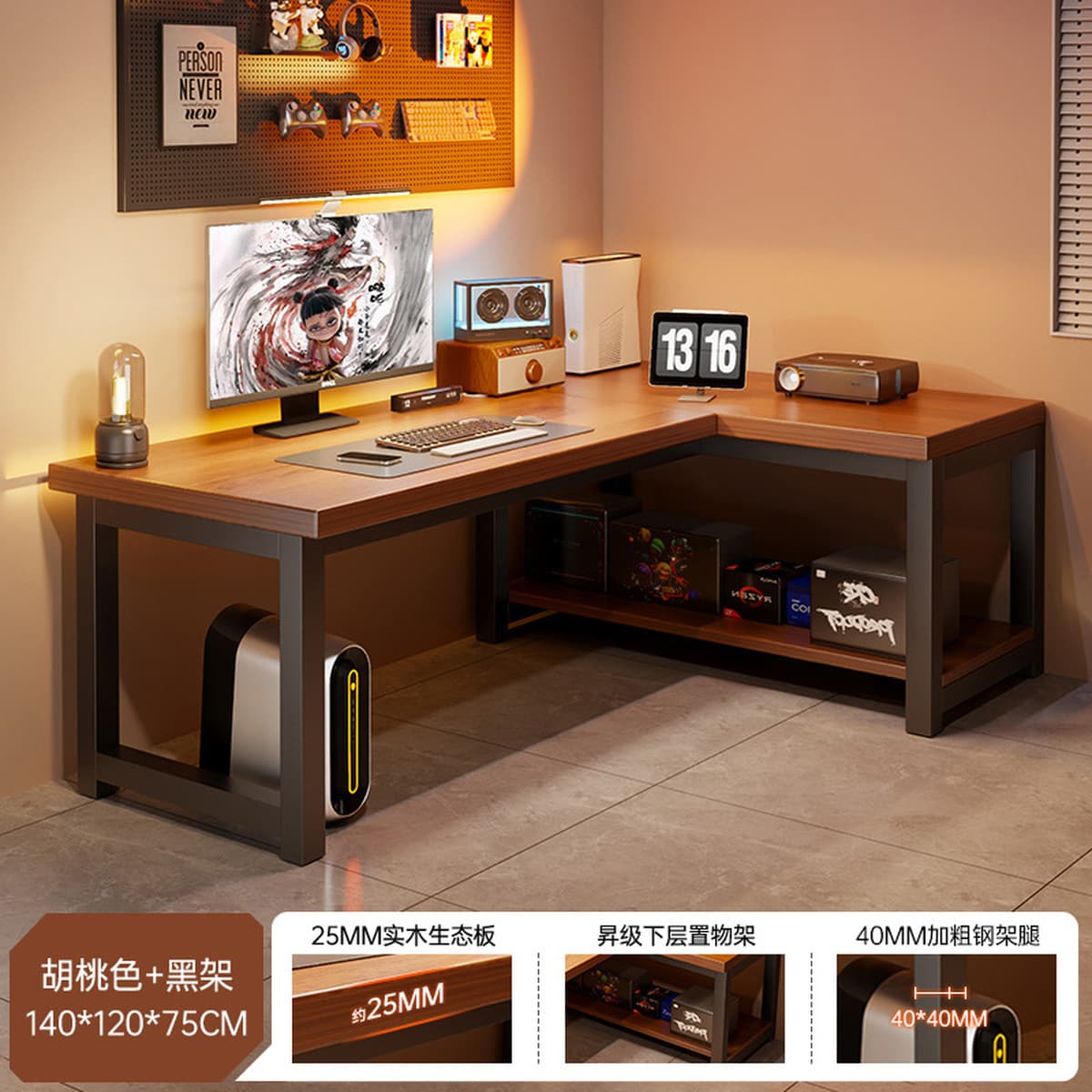 Угловой стол Книжная полка интегрированный компьютерный стол Спальня бытовая девушка туалетный столик