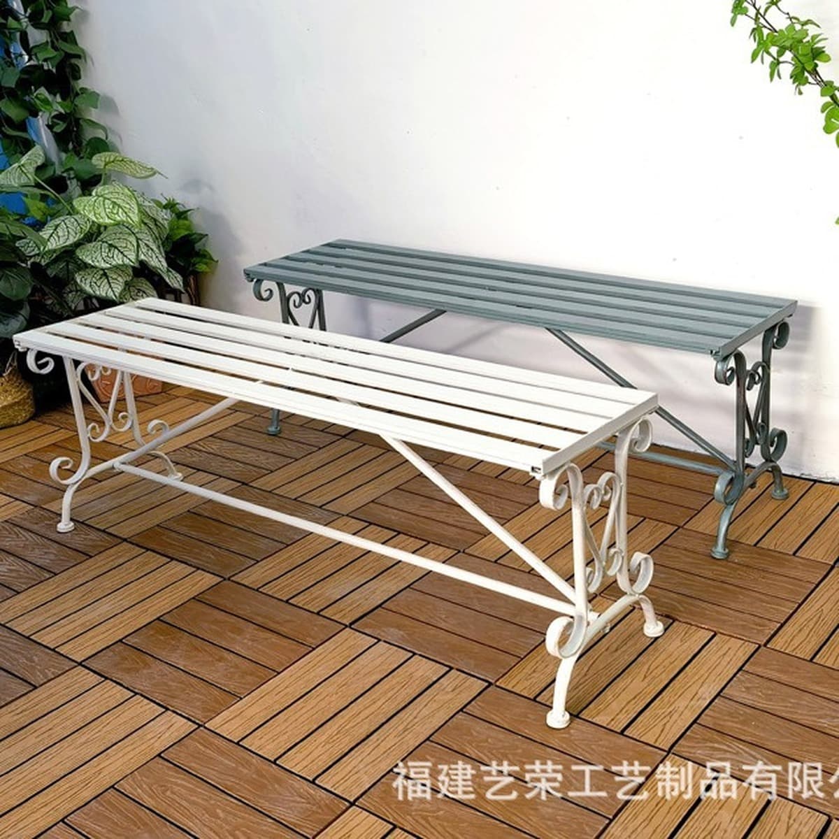 Столы и стулья для двора, балкон, современная металлическая европейская скамейка, антикоррозийное садовое железное кресло...