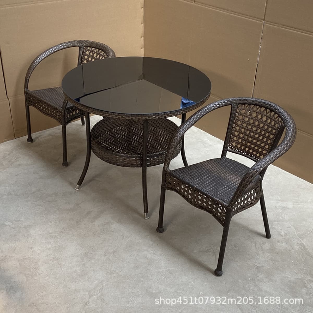 Комбинация чайного стола и стульев Открытый внутренний дворик Терраса Сад Открытый отдых Балкон Стул Водонепроницаемый стол