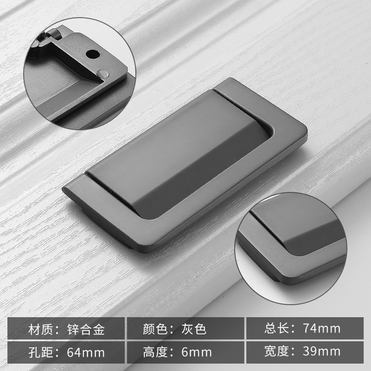 Современная простая черная ручка для дверцы шкафа, невидимая ручка для ящика, дверцы шкафа, гардероба, без перфорации,...