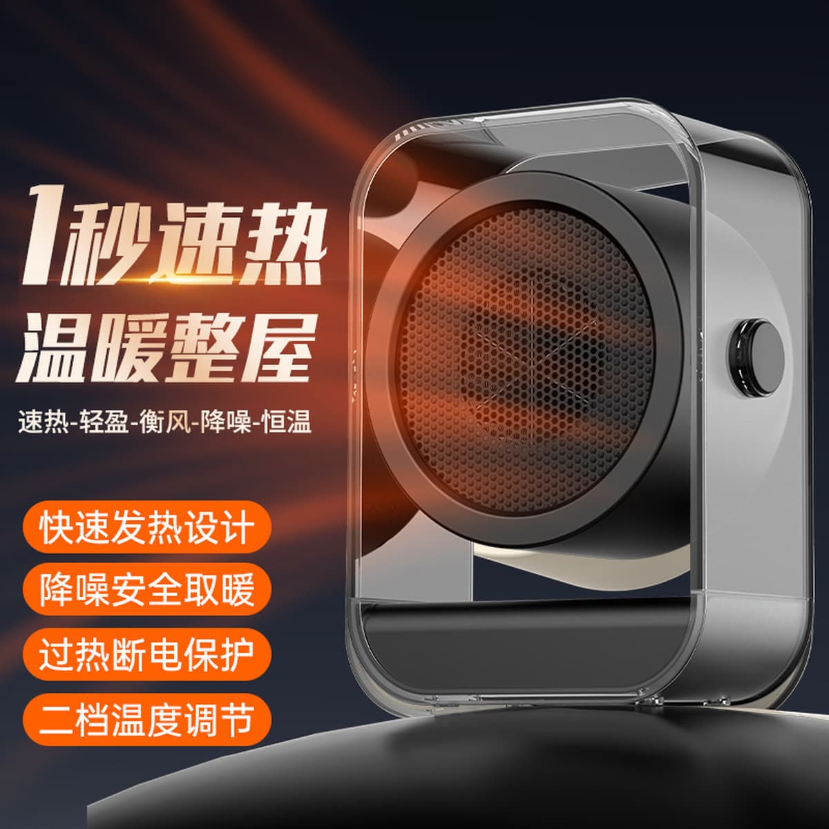 Настольный мощный обогреватель, бытовой компактный быстронагревающийся обогреватель, мини-электрический обогреватель для...