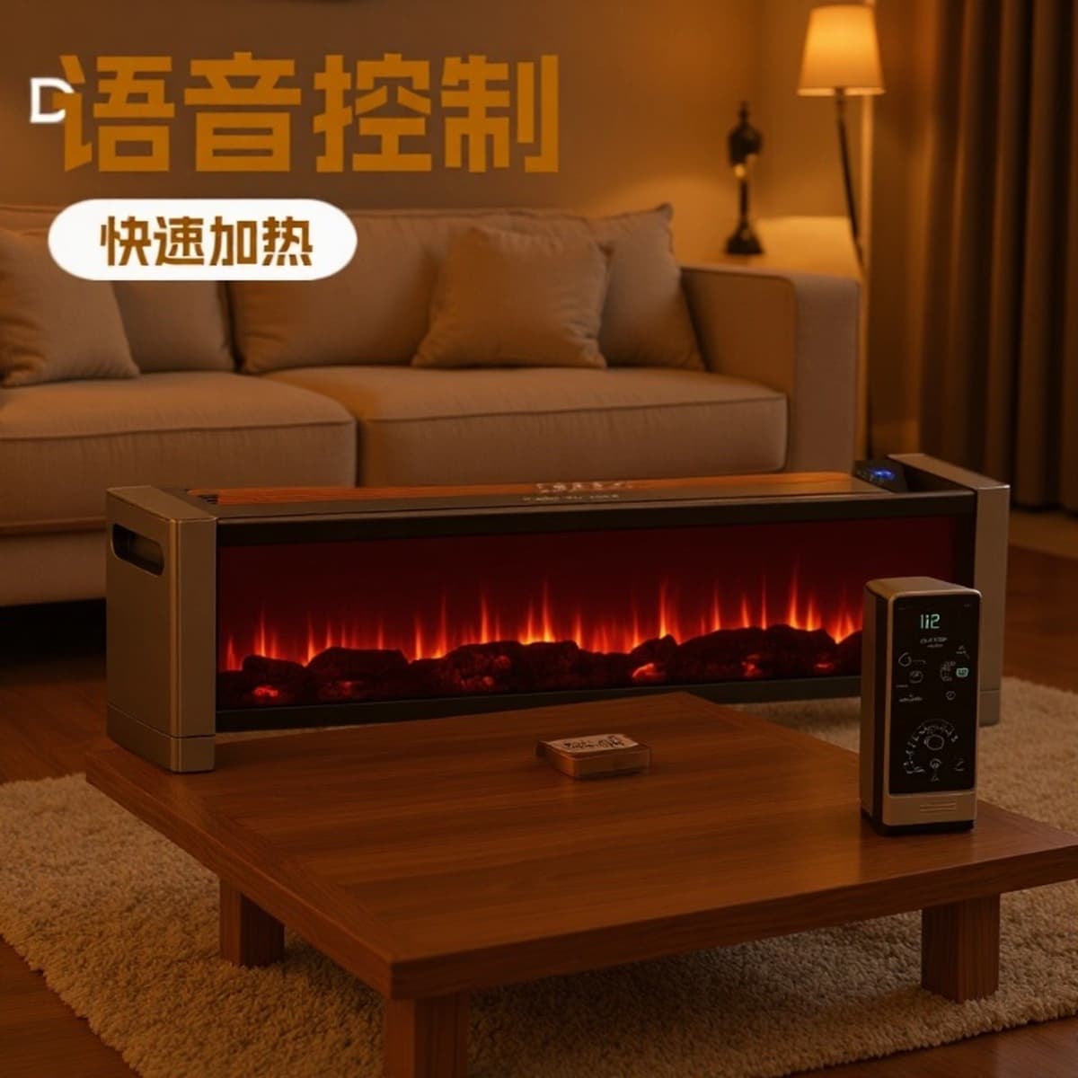 Напольный электрический обогреватель с 3D-эффектом пламени, быстрое нагревание, энергосберегающий бытовой обогреватель,...