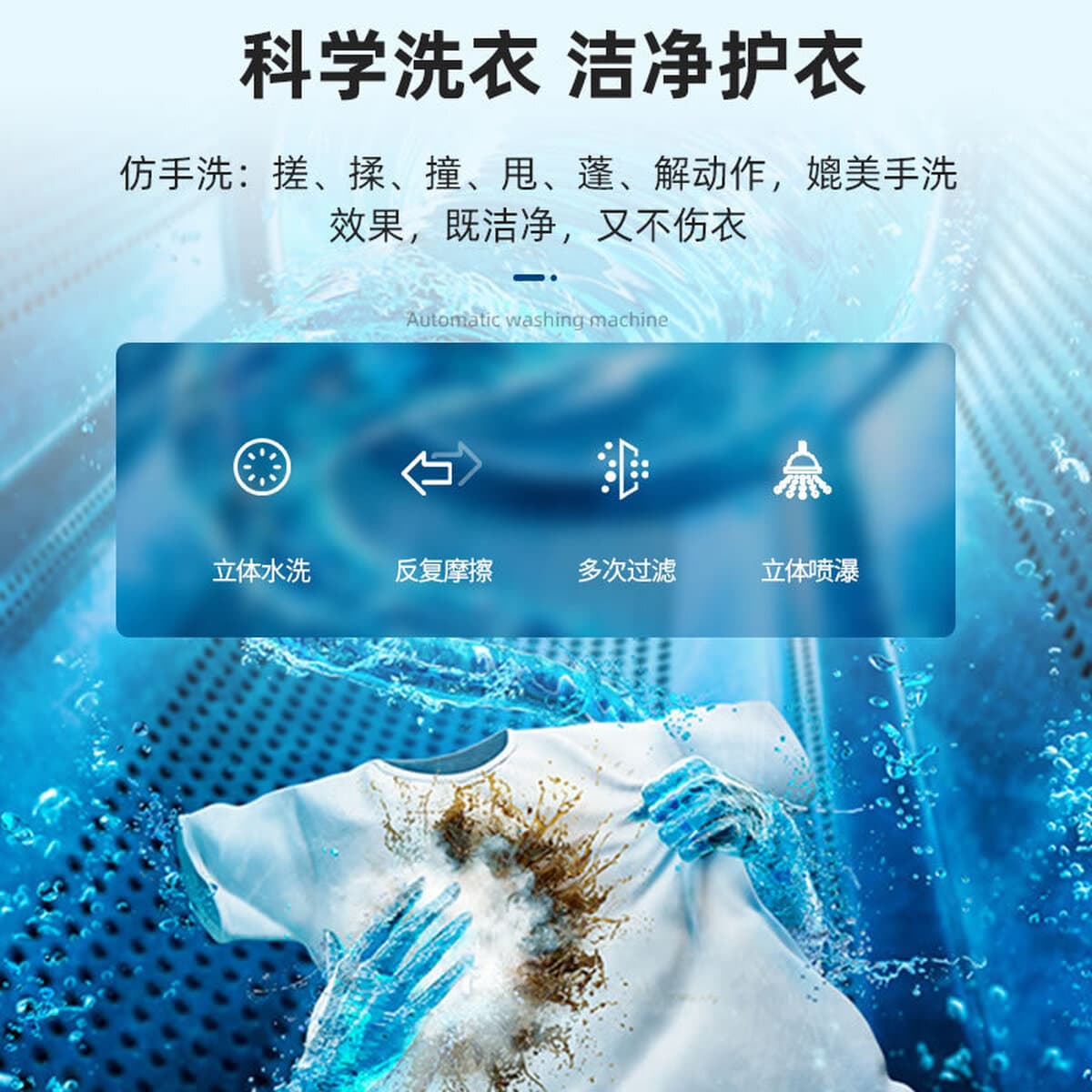 Стиральная машина Chigo 10/20 кг, полностью автоматическая бытовая, большая вместимость, 40/50/60 кг, для гостиниц и B&B,...