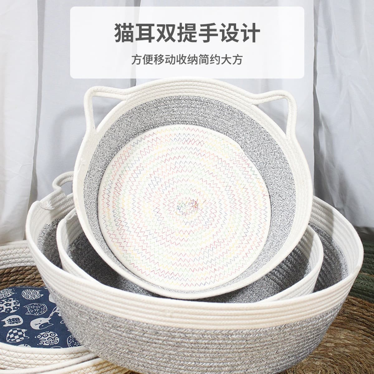 Ротанговое кошачье гнездо Four Seasons Универсальное зимнее теплое хлопковое гнездо Кошачья скретч-доска Собачье гнездо...