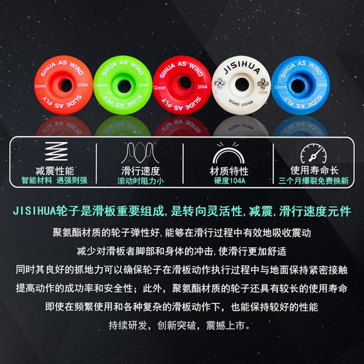 Многоцветный высокоэластичный 104A уличный стиль двойной кик-фишборд лонгборд самокат с PU колесами четырехколесный...