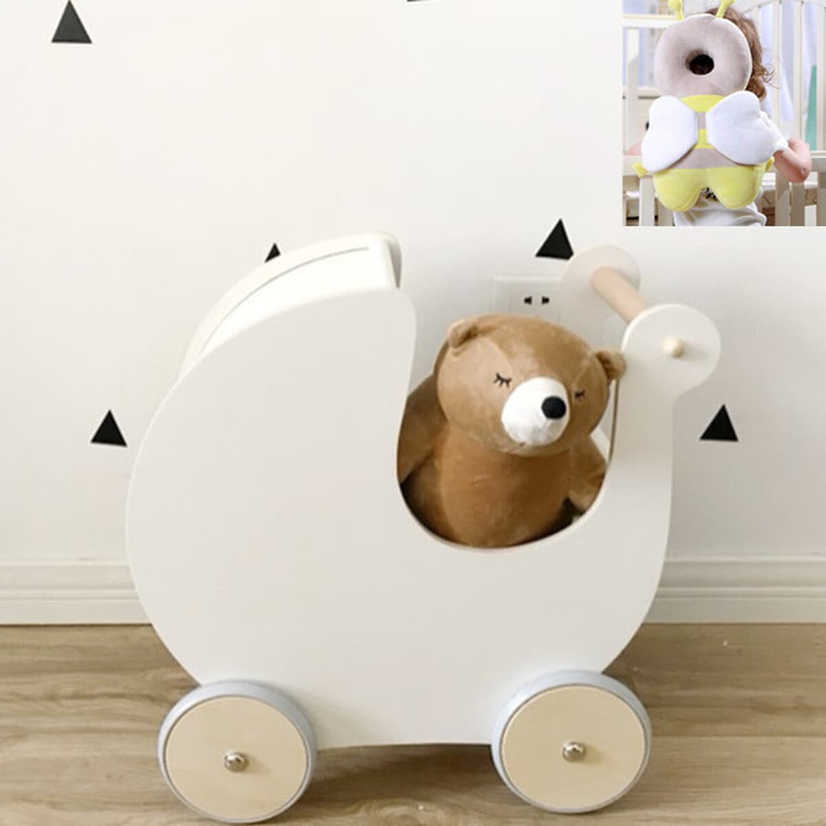 Датская детская коляска-ходунки от 6 до 18 месяцев, обучающая ходьба, 0-образная деревянная игрушка для ног