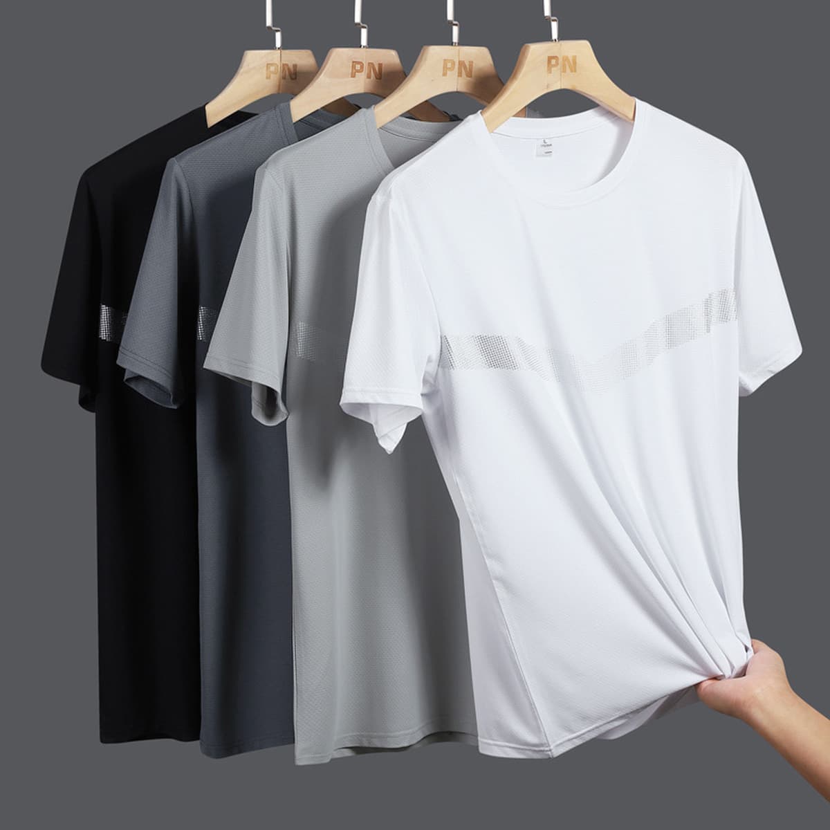 UPF50 анти-ультрафиолетовый солнцезащитный крем футболка мужской спортивный быстрый сухой костюм мужской ледяной шелк с...