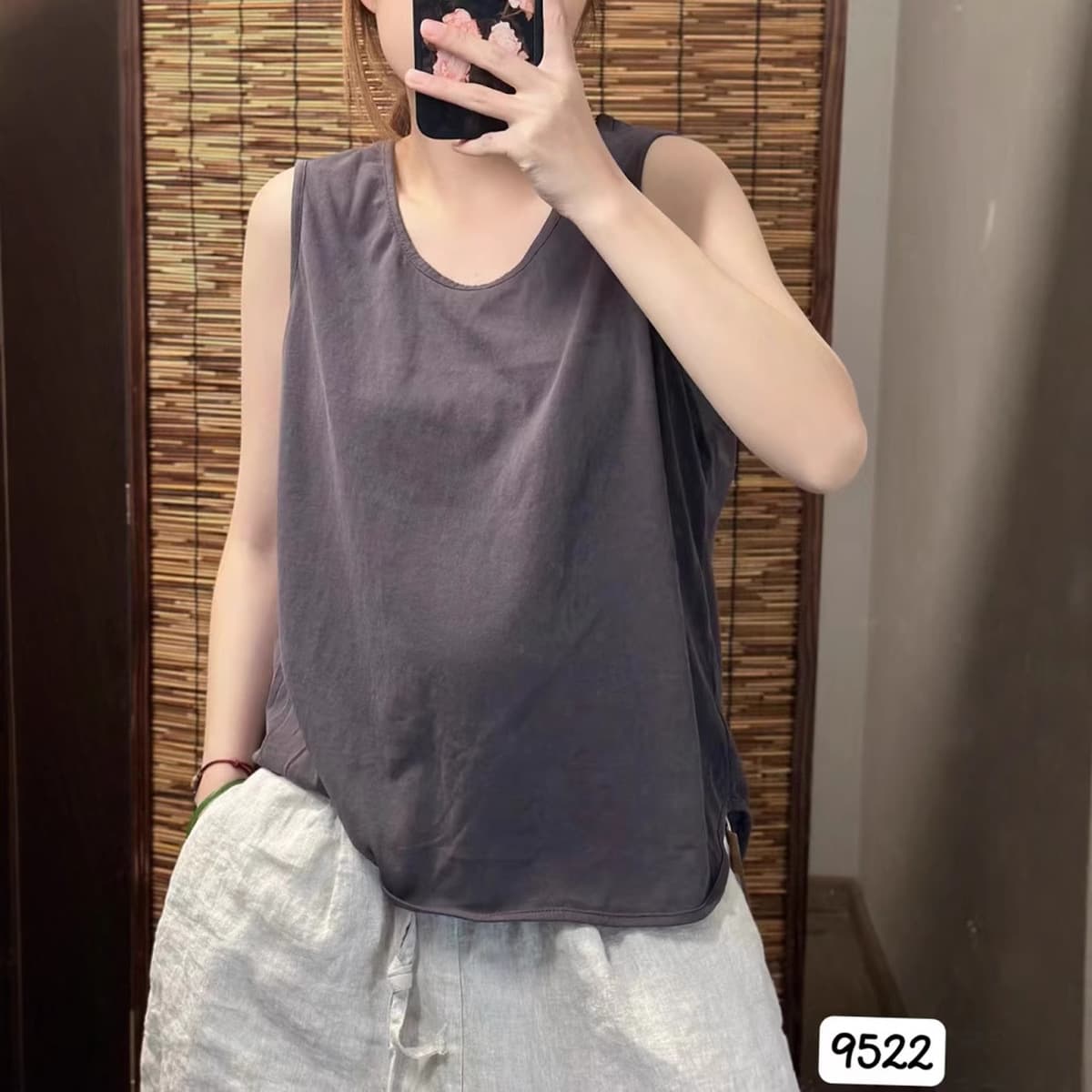 Популярный беговой жилет 2025, летний новый стиль, литературный стиль, пуловер с круглым вырезом, простая футболка,...